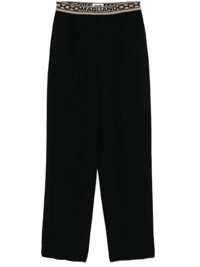 Magliano Logo-waistband Trousers In Black