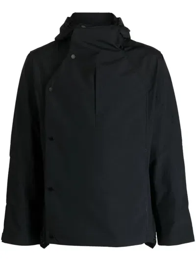 Maharishi 1074 Waterproff Hooded Jacket In Schwarz