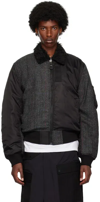 Maharishi Black B15 Wool Flight Jacket