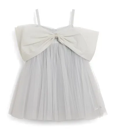 Maison Ava Kids' Tulle Rose Bow Top In Blue