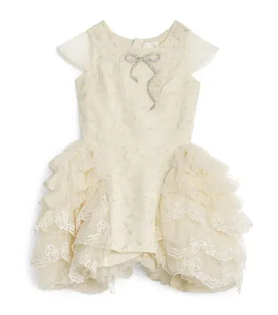 Maison Ava Kids' Tulle Ruffled Claudette Dress In Ivory