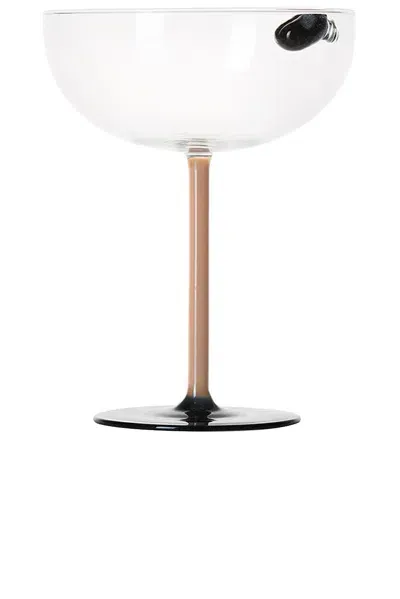 Maison Balzac L'espresso Martini Glass In Black  Beige  & Clear