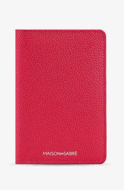 Maison De Sabre Maison De Sabré Leather Passport Holder In Fuchsia Lavender