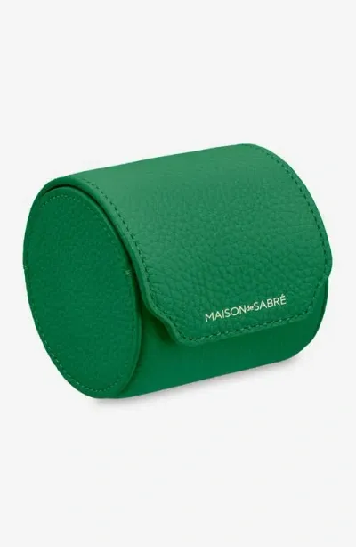 Maison De Sabre Maison De Sabré Leather Watch Roll In Emerald Green