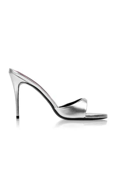 Maison Ernest Exclusive Lidylle Metallic Leather Mules In Silver