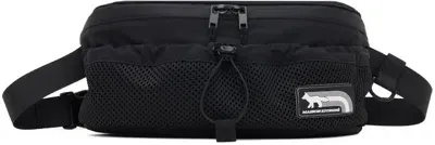 Maison Kitsuné Black Flash Fox Belt Bag In P199 Black