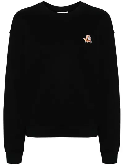 Maison Kitsuné Maison Kitsune` Sweatshirt With Fox Patch In Black