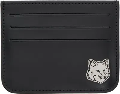 Maison Kitsuné Black Fox Head Card Holder In P199 Black