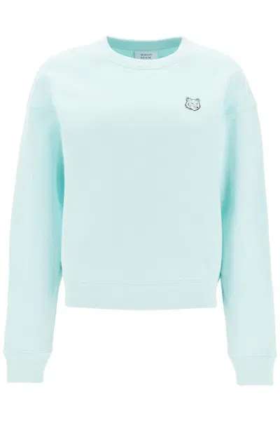 Maison Kitsuné Felpa Girocollo Bold Fox Head In Light Blue