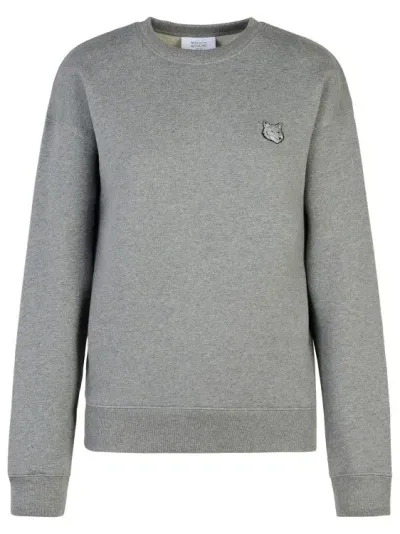 Maison Kitsuné Bold Fox Head Patch Comfort Sweatshirt In Grey