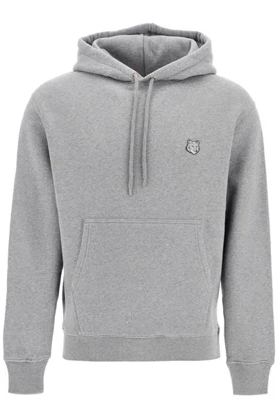 Maison Kitsuné Bold Fox Head Hooded Sweatshirt In Grey