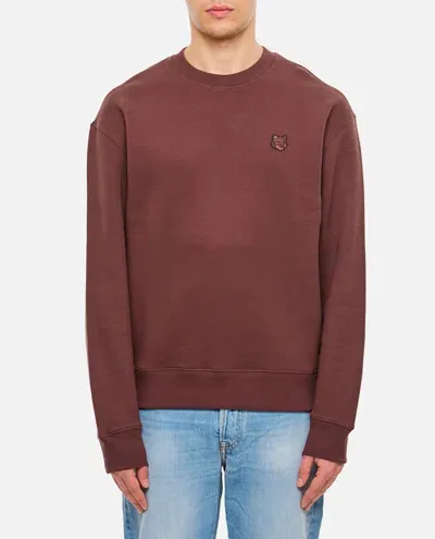 Maison Kitsuné Bold Fox Head Patch Comfort Sweatshirt In Burgundy