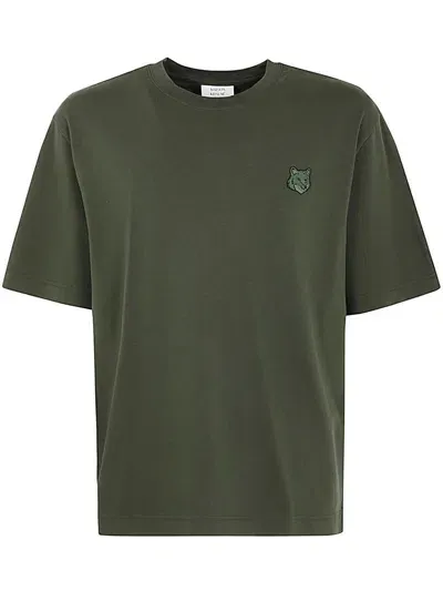 Maison Kitsuné Bold Fox Head Patch T-shirt In Green