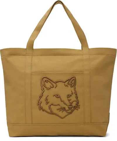 Maison Kitsuné Brown Fox Head Large Tote