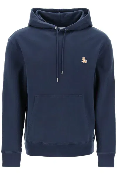 Maison Kitsuné Chillax Fox Hooded Sweatshirt In Blue