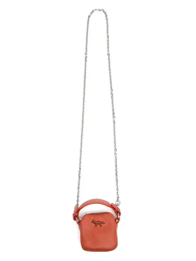 Maison Kitsuné Cloud Mini Coins Purse In Orange