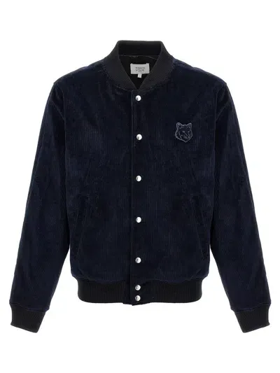 Maison Kitsuné Maison Kitsune 'teddy' Bomber Jacket In Navy