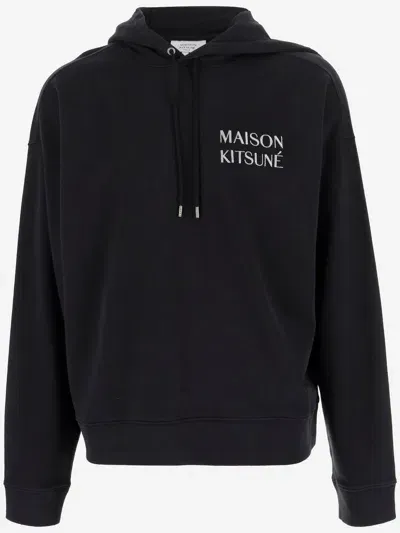 Maison Kitsuné Maison Kitsune' Cotton Sweatshirt With Logo In Black