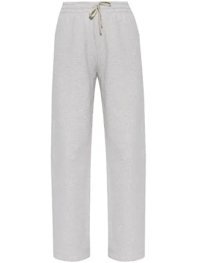 Maison Kitsuné Embroidered-logo Cotton Track Pants In Grey