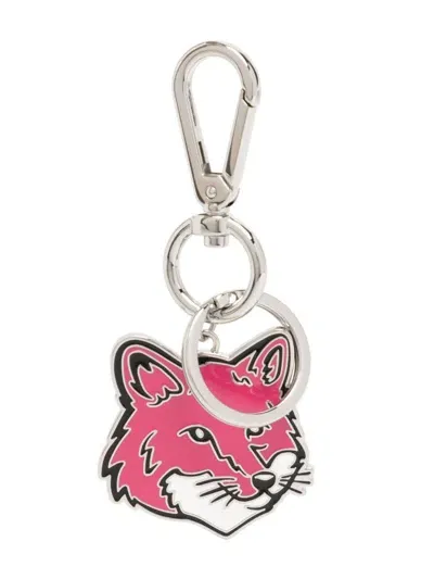 Maison Kitsuné Fox-charm Carabiner Keyring In Pink & Purple