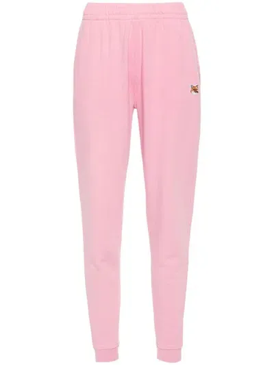 Maison Kitsuné Fox Head-appliqué Track Pants In Pink