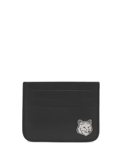 Maison Kitsuné Fox Head Cardholder Accessories In P199 Black