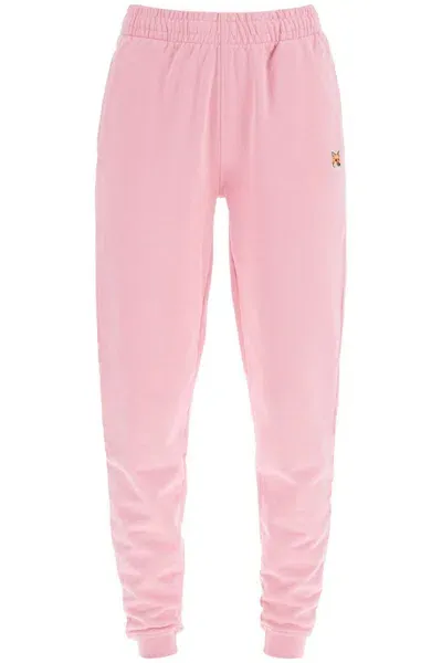 Maison Kitsuné Fox Head Jogging Pants In Pink