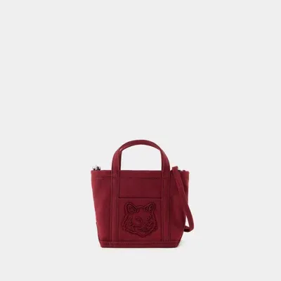 Maison Kitsuné Fox Head Small Tote Bag In Red