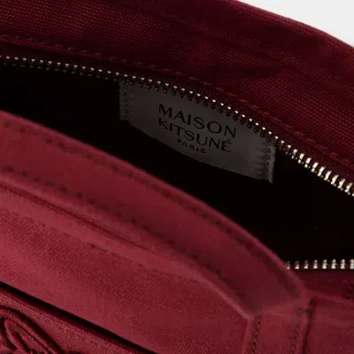 Maison Kitsuné Fox Head Mini Shopper Bag In Red