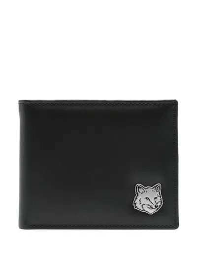 Maison Kitsuné Fox Head Wallet In Schwarz