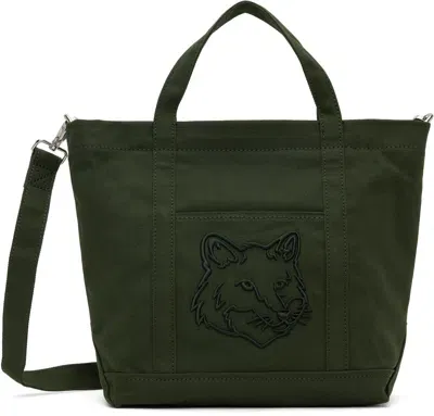 Maison Kitsuné Green Fox Head Small Tote