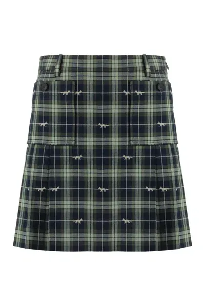 Maison Kitsuné Pleated Skirt In Multi