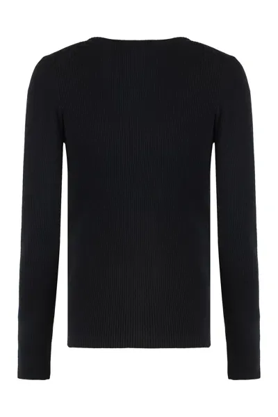 Maison Kitsuné Ribbed-knit Cardigan In Black