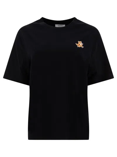 Maison Kitsuné "speedy Fox" T-shirt In Black