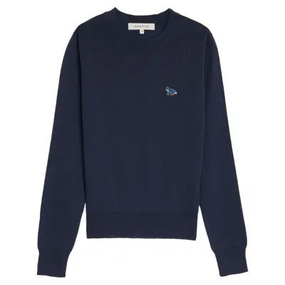 Maison Kitsuné Baby Fox Wool Jumper In Blue