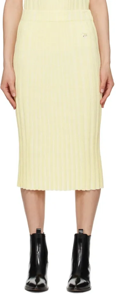 Maison Kitsuné Yellow Baby Fox Midi Skirt