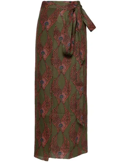 Maison La Plage Ravello Abstract-print Skirt Set In Green