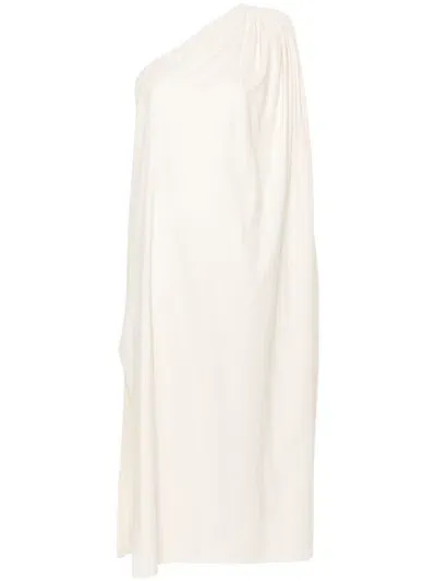 Maison La Plage Hydra One-shoulder Midi Dress In Neutrals