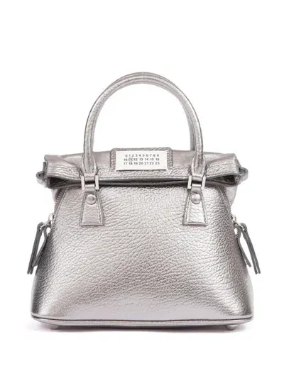 Maison Margiela 5ac Logo Patch Tote Bag In Silver