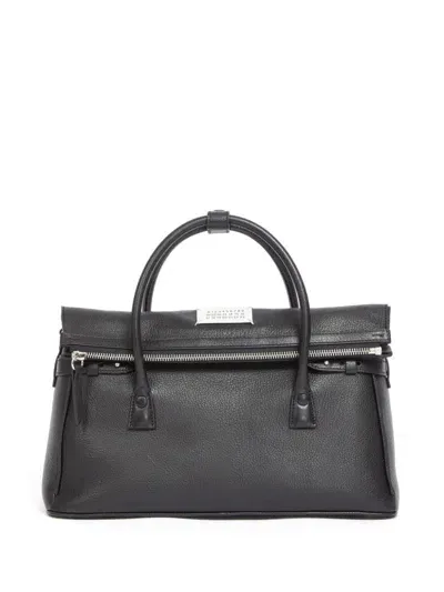 Maison Margiela 5ac Medium Leather Tote Bag In Black