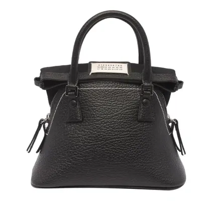 Maison Margiela Black Leather Micro 5ac Handbag In T8013