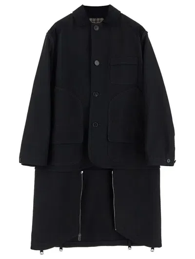 Maison Margiela Asymmetric Coat In Blue