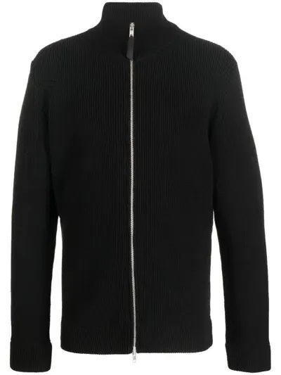 Maison Margiela Black Cotton Blend Zipped Cardigan