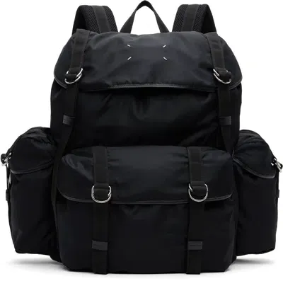 Maison Margiela Black High Tech Xl Backpack In Nero