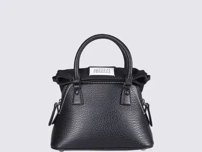 Maison Margiela Black Leather 5ac Micro Tote Bag