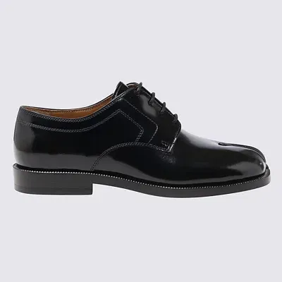 Maison Margiela Black Leather Tabi Laces Up Shoes