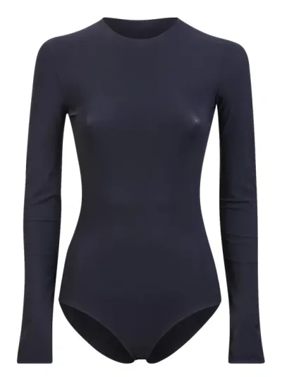 Maison Margiela Technical Stretch Jersey Long Sleeves Body In Black