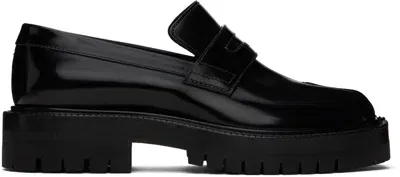 Maison Margiela Black Tabi Loafers In H8396 Black