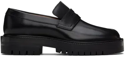 Maison Margiela Black Tabi Loafers In H8396 Black