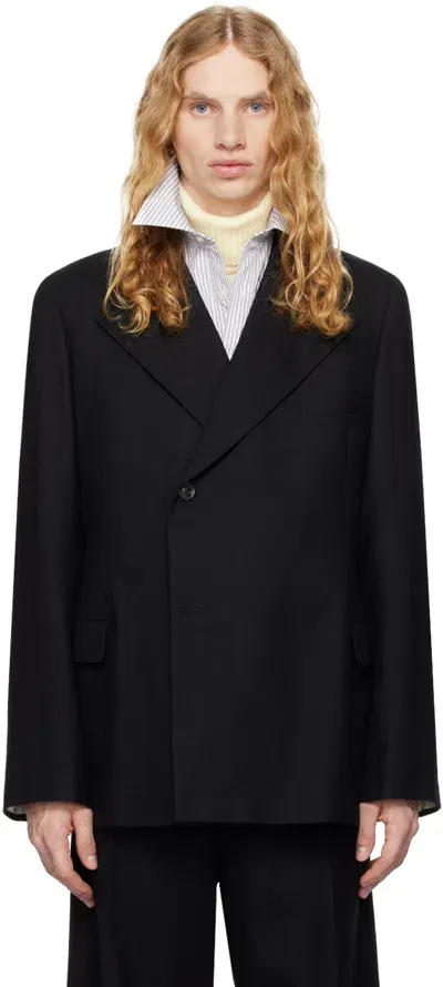 Maison Margiela Black Wool Blazer In 900 Black